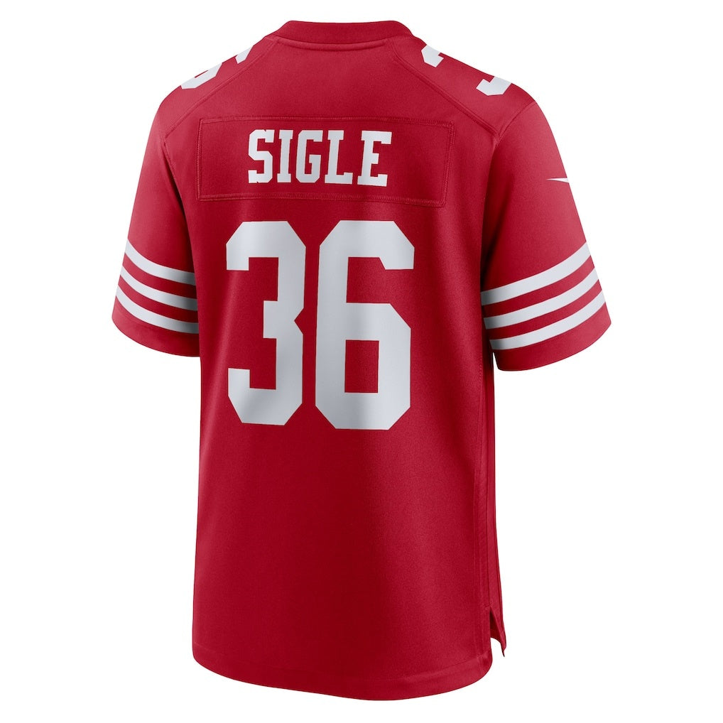 SF.49ers #36 Marques Sigle Scarlet Team Game Stitched American Football Jerseys CustomName