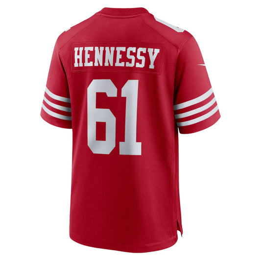 SF.49ers #61 Matt Hennessy Scarlet Team Game Stitched American Football Jerseys CustomName