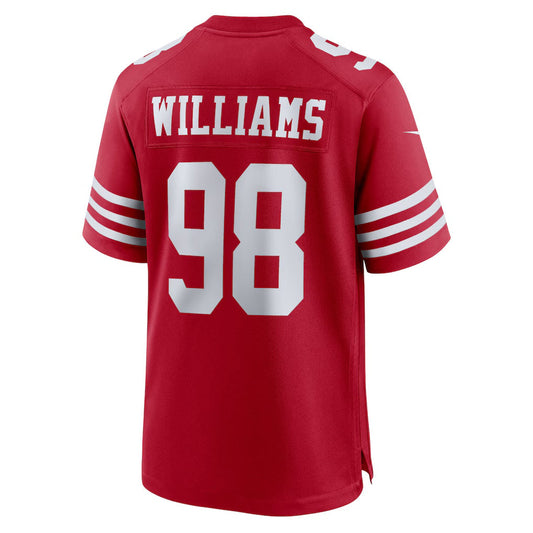 SF.49ers #98 Mykel Williams Scarlet Team Game Stitched American Football Jerseys CustomName