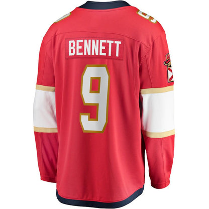 F.Panthers #9 Sam Bennett Fanatics Branded 2017-18 Home Breakaway Replica Jersey Red Stitched American Hockey Jersey UNEC