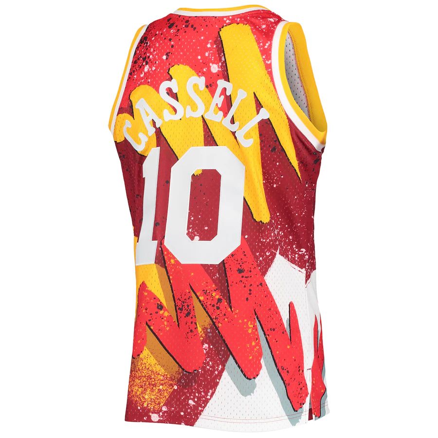 H.Rockets #10 Sam Cassell Mitchell & Ness Hardwood Classics 1993-94 Hyper Hoops Swingman Jersey Red Stitched American Basketball Jersey UNEC