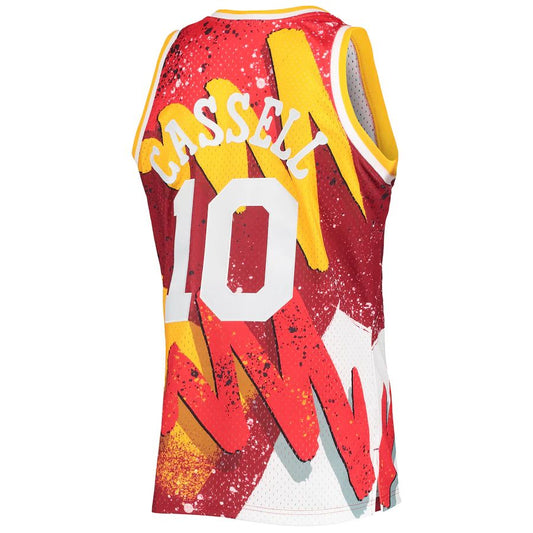 H.Rockets #10 Sam Cassell Mitchell & Ness Hardwood Classics 1993-94 Hyper Hoops Swingman Jersey Red Stitched American Basketball Jersey UNEC