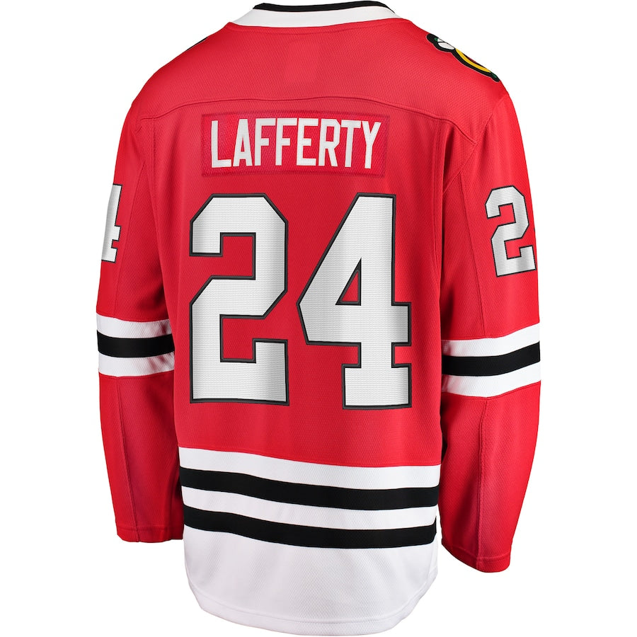 C.Blackhawks #24 Fanatics Branded Home Breakaway Player Jersey Red Stitched American Hockey Jersey UNEC