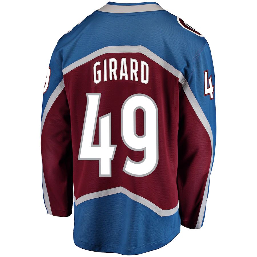 C.Avalanche #49 Samuel Girard Fanatics Branded Breakaway Player Jersey  Burgundy Stitched American Hockey Jersey UNEC