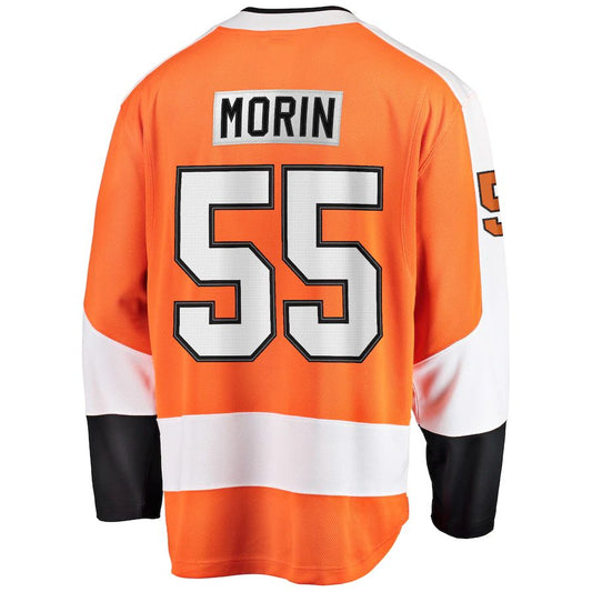 P.Flyers #55 Samuel Morin Fanatics Branded Breakaway Player Jersey Orange Stitched American Hockey Jersey UNEC