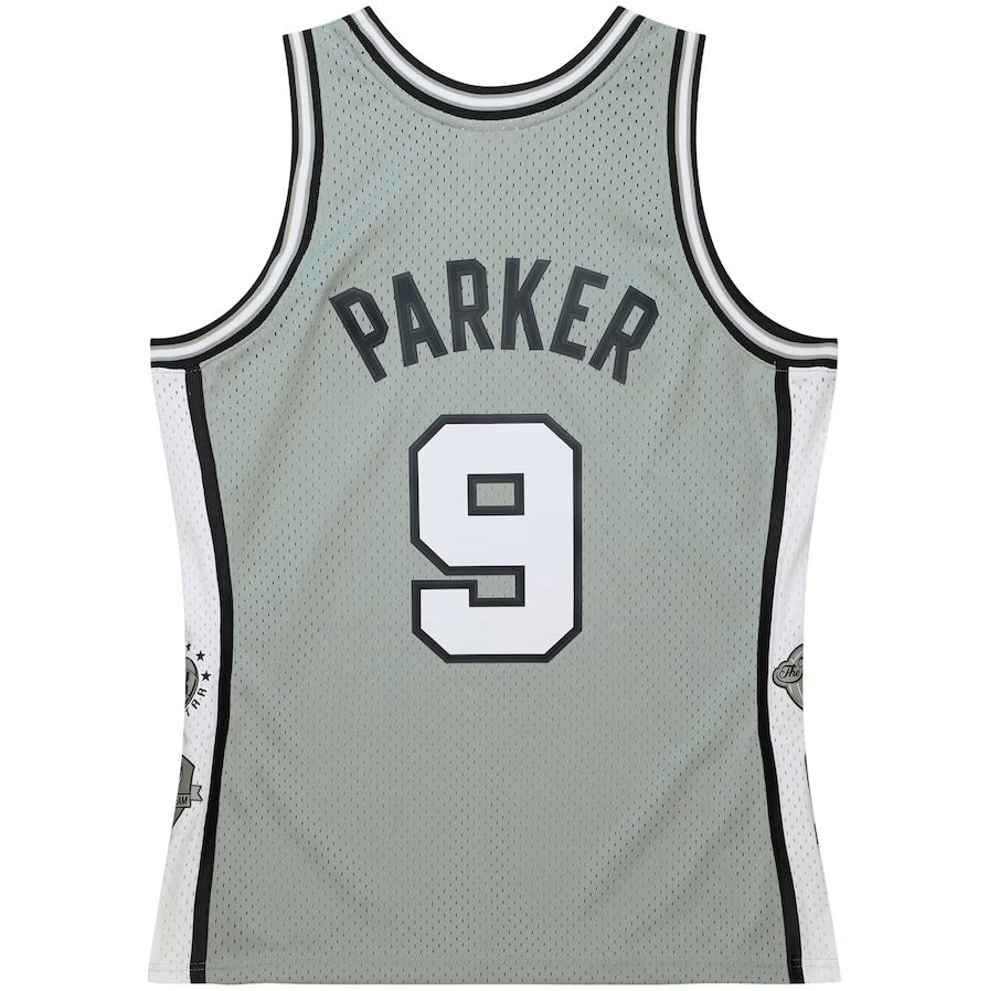 S.Antonio Spurs #9 Tony Parker Mitchell & Ness Unisex Hall of Fame Class of 2023 Throwback Swingman Jersey - Gray Stitched American Basketball Jersey UNEC