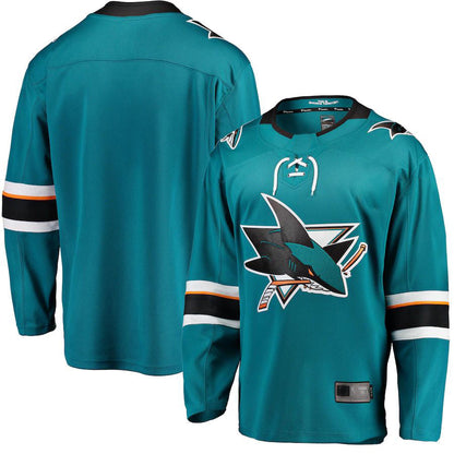 SJ.Sharks Fanatics Branded Breakaway Home Jersey Teal Stitched American Hockey Jersey UNEC