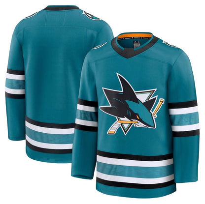SJ.Sharks Fanatics Home Premium Jersey - Teal Stitched American Hockey Jersey UNEC