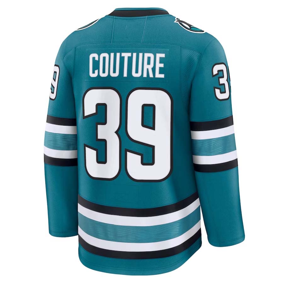 SJ.Sharks #39 Logan Couture Fanatics Home Premium Jersey - Teal Stitched American Hockey Jersey UNEC