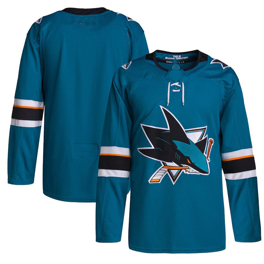 SJ.Sharks 2021-22 Home Primegreen Authentic Pro Jersey Teal Stitched American Hockey Jersey UNEC