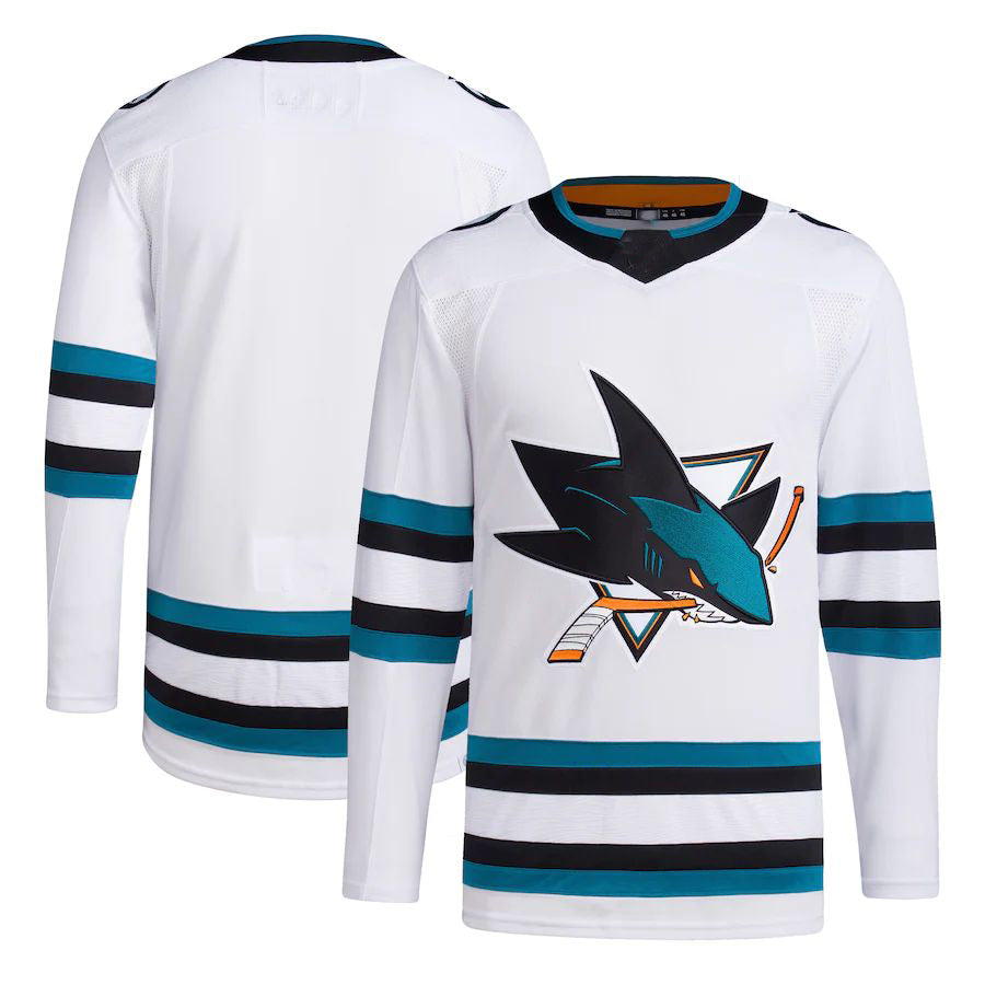 SJ.Sharks Away Primegreen Authentic Pro Jersey White Stitched American Hockey Jersey UNEC