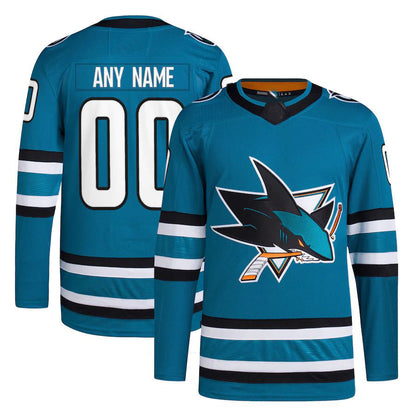 Custom SJ.Sharks Home Primegreen Authentic Pro Jersey Teal Stitched American Hockey Jersey UNEC