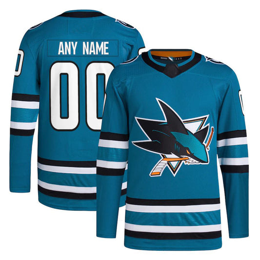 Custom SJ.Sharks Home Primegreen Authentic Pro Jersey Teal Stitched American Hockey Jersey UNEC
