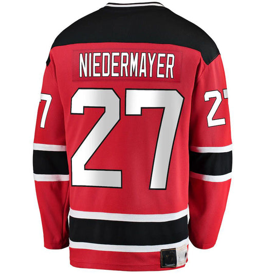 NJ.Devils #27 Scott Niedermayer Fanatics Branded Premier Breakaway Retired Player Jersey Red Stitched American Hockey Jersey UNEC