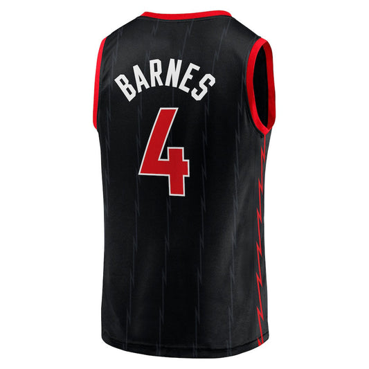 T.Raptors #4 Scottie Barnes Fanatics Branded 2022-23 Fast Break Replica Jersey Black Statement Edition Stitched American Basketball Jersey UNEC
