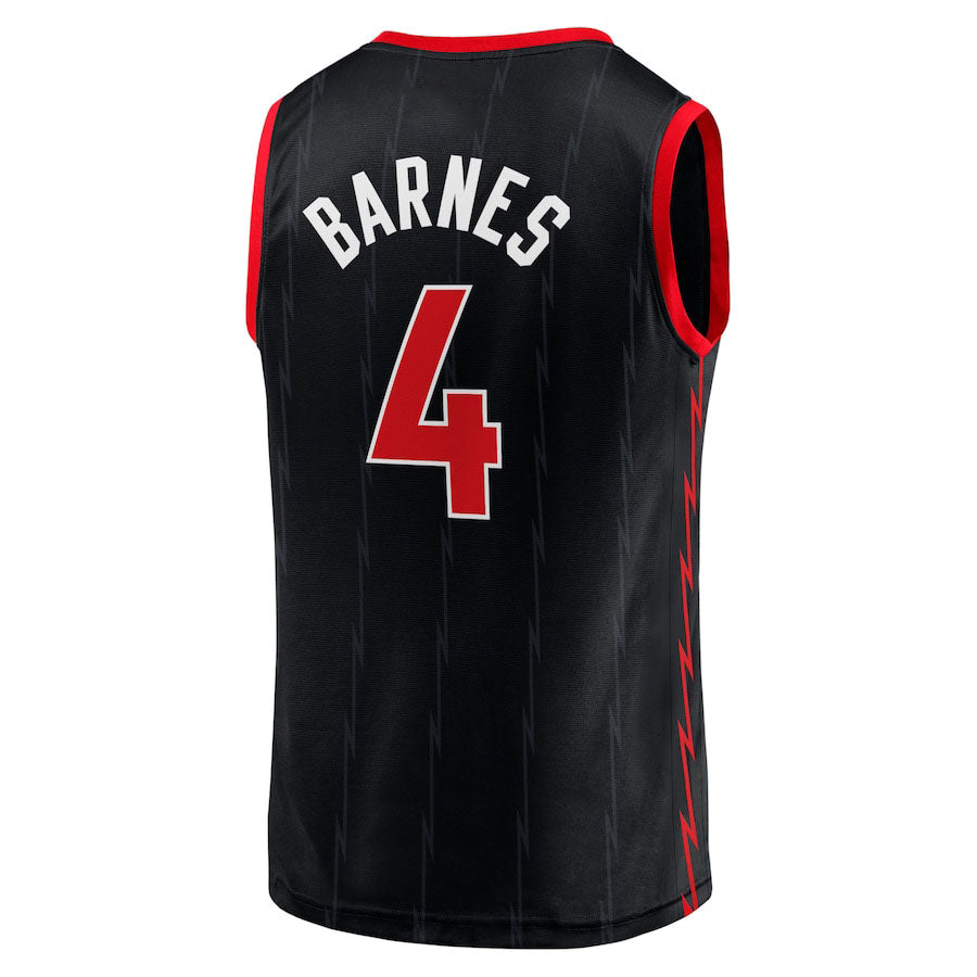 T.Raptors #4 Scottie Barnes Fanatics Branded Fast Break Player Jersey Black Statement Edition Stitched American Basketball Jersey UNEC
