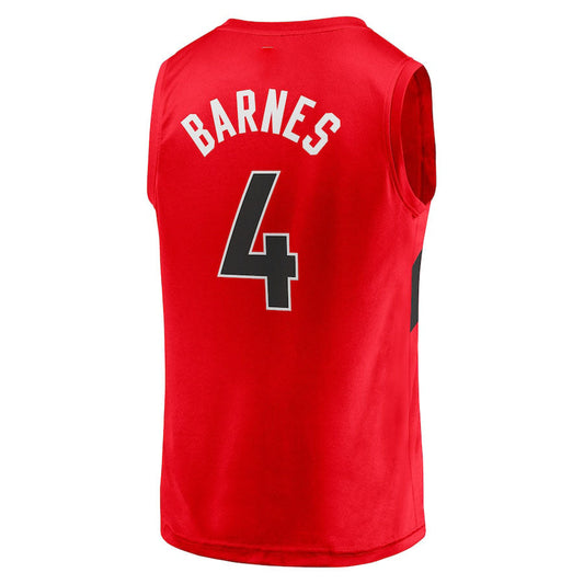 T.Raptors #4 Scottie Barnes Fanatics Branded Fast Break Replica Jersey Red Icon Edition Stitched American Basketball Jersey UNEC