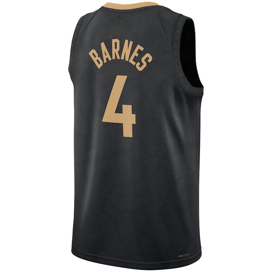 T.Raptors #4 Scottie Barnes Unisex Swingman Jersey City Edition Black Stitched American Basketball Jersey UNEC