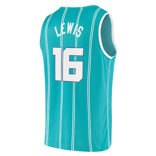 C.Hornets #16 Scottie Lewis Fanatics Branded 2021-22 Fast Break Replica Jersey Icon Edition Teal Stitched American Basketball Jersey UNEC