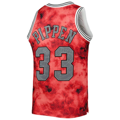 C.Bulls #33 Scottie Pippen Mitchell & Ness 1997-98 Galaxy Swingman Jersey Red Stitched American Basketball Jersey UNEC
