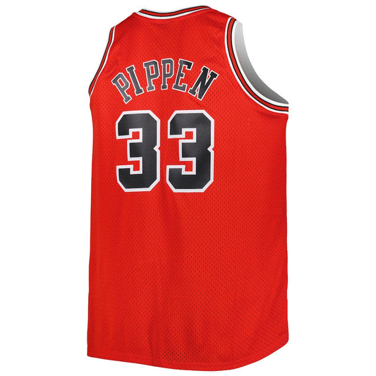 C.Bulls #33 Scottie Pippen Mitchell & Ness Big & Tall Hardwood Classics 2003-04 Swingman Jersey Red Stitched American Basketball Jersey UNEC