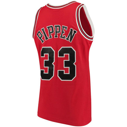 C.Bulls #33 Scottie Pippen Mitchell & Ness Big & Tall Hardwood Classics Jersey Red Stitched American Basketball Jersey UNEC