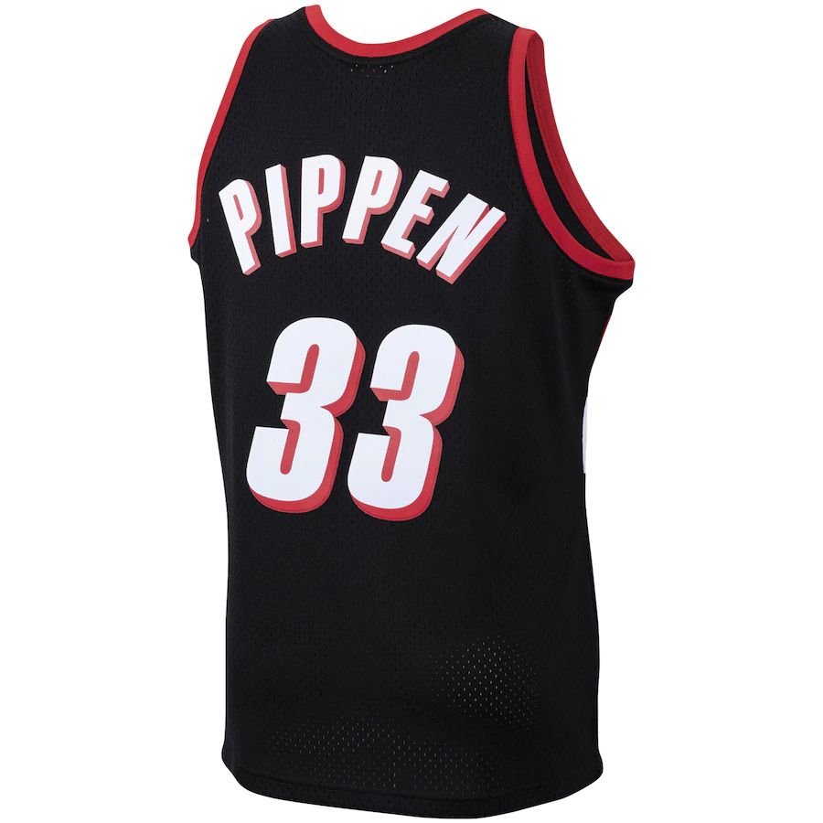 P.Trail Blazers #33 Scottie Pippen Mitchell & Ness 1999-00 Hardwood Classics Swingman Jersey Black Stitched American Basketball Jersey UNEC