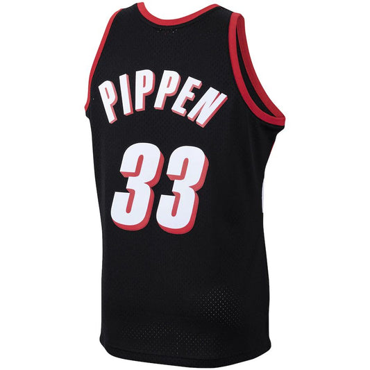 P.Trail Blazers #33 Scottie Pippen Mitchell & Ness 1999-00 Hardwood Classics Swingman Jersey Black Stitched American Basketball Jersey UNEC
