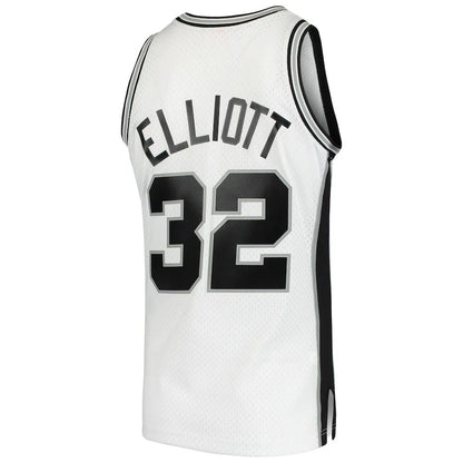 S.Antonio Spurs #32 Sean Elliott Mitchell & Ness 1998-99 Hardwood Classics Swingman Jersey White Stitched American Basketball Jersey UNEC