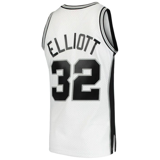 S.Antonio Spurs #32 Sean Elliott Mitchell & Ness 1998-99 Hardwood Classics Swingman Jersey White Stitched American Basketball Jersey UNEC