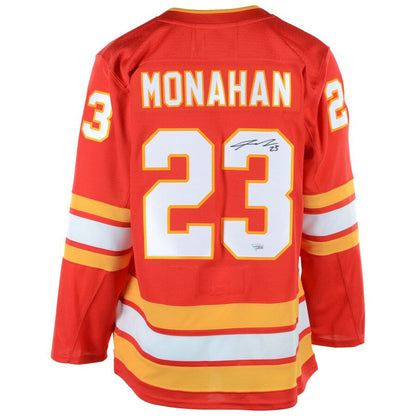 C.Flames #23 Sean Monahan Fanatics Authentic Autographed Alternate Jersey Red Stitched American Hockey Jersey UNEC