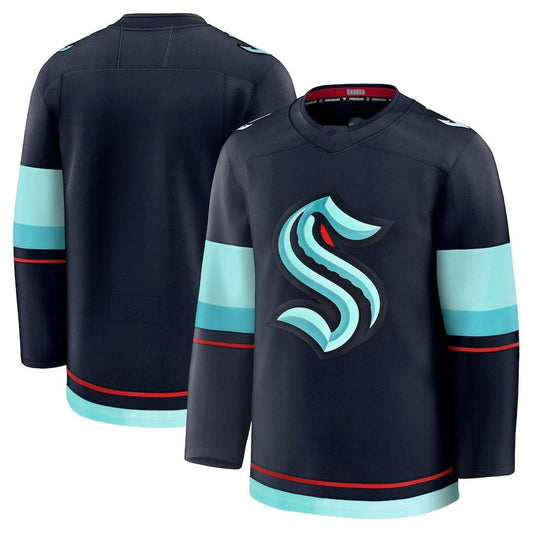 S.Kraken Fanatics Home Premium Jersey - Deep Sea Blue Stitched American Hockey Jersey UNEC
