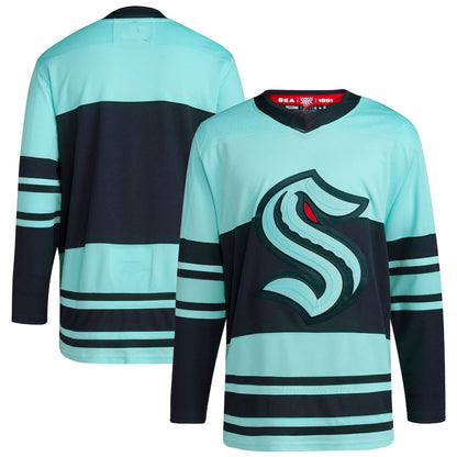S.Kraken Reverse Retro 2.0 Authentic Blank Jersey Teal Stitched American Hockey Jersey UNEC