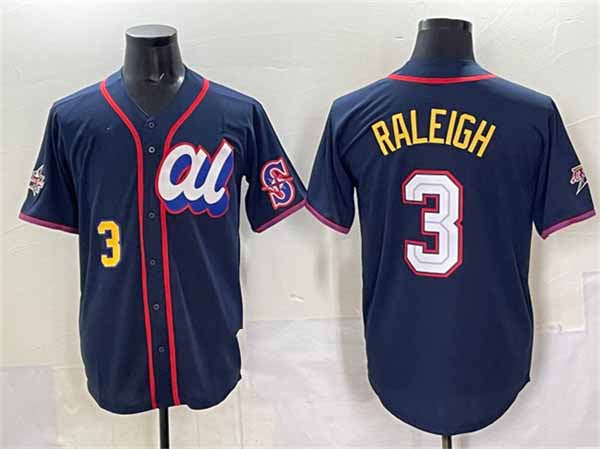 Seattle Mariners American League #3 Cal Raleigh Navy 2025 All-Star Edition Limited Stitched Baseball Jersey