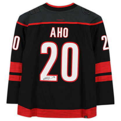 C.Hurricanes #20 Sebastian Aho Fanatics Authentic Autographed Black Alternate Jersey Black Stitched American Hockey Jersey UNEC