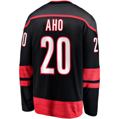C.Hurricanes #20 Sebastian Aho Fanatics Branded Alternate Premier Breakaway Player Jersey Black Stitched American Hockey Jersey UNEC