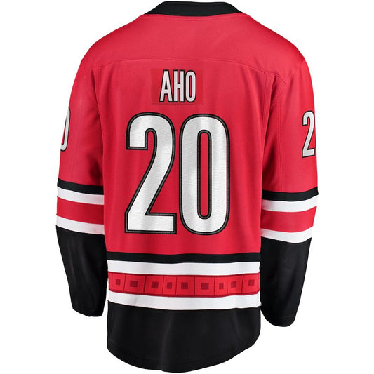 C.Hurricanes #20 Sebastian Aho Fanatics Branded Breakaway Player Jersey Red Stitched American Hockey Jersey UNEC