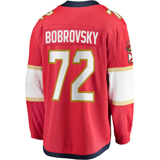 F.Panthers #72 Sergei Bobrovsky Fanatics Branded Breakaway Player Jersey Red Stitched American Hockey Jersey UNEC