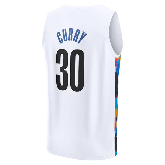 B.Nets #30 Seth Curry Fanatics Branded 2022-23 Fastbreak Jersey City Edition White Stitched American Basketball Jersey UNEC