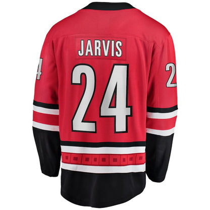 C.Hurricanes #24 Seth Jarvis Fanatics Branded Home Breakaway Player Jersey Red Stitched American Hockey Jersey UNEC