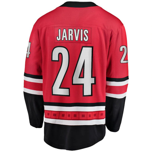 C.Hurricanes #24 Seth Jarvis Fanatics Branded Home Breakaway Player Jersey Red Stitched American Hockey Jersey UNEC