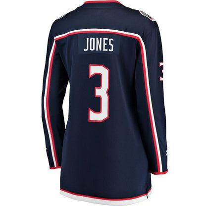 C.Blue Jackets #3 Seth Jones Fanatics Branded Home Premier Breakaway Player Jersey  Navy Stitched American Hockey Jersey UNEC