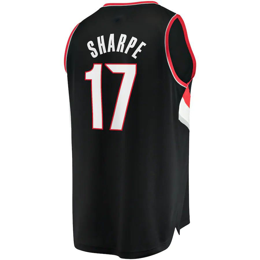 P.Trail Blazers #17 Shaedon Sharpe Fanatics Branded 2022  Draft First Round Pick Fast Break Replica Jersey  Icon Edition  Black Stitched American Basketball Jersey UNEC