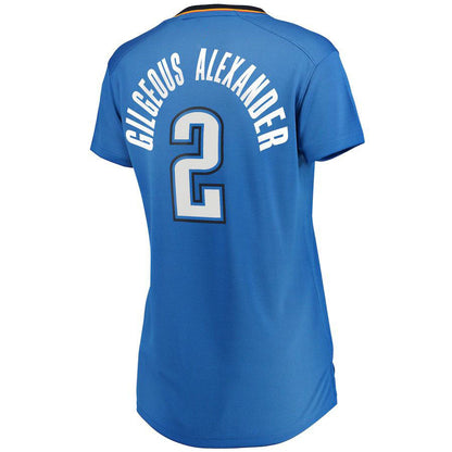 OC.Thunder #2 Shai Gilgeous-Alexander Fanatics Branded Women's Fast Break Player Jersey Blue Icon Edition Stitched American Basketball Jersey UNEC