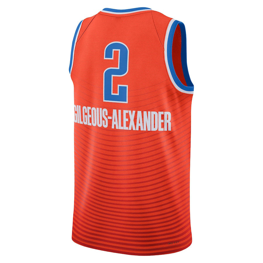 OC.Thunder #2 Shai Gilgeous-Alexander Jordan Brand 2022-23 Statement Edition Swingman Jersey Orange Stitched American Basketball Jersey UNEC