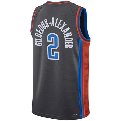 OC.Thunder #2 Shai Gilgeous-Alexander Unisex 2022-23 Swingman Jersey City Edition Gray Stitched American Basketball Jersey UNEC