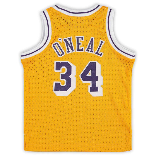 LA.Lakers #34 Shaquille O'Neal Mitchell & Ness Infant Retired Player Jersey Gold Stitched American Basketball Jersey UNEC