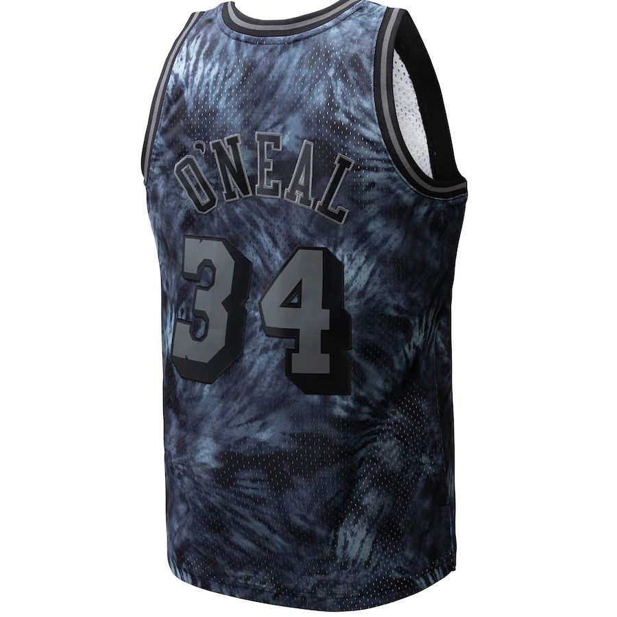 LA.Lakers #34 Shaquille O'Neal Mitchell & Ness Unisex Hardwood Classics 1996-97 Tie-Dye Swingman Jersey Black Stitched American Basketball Jersey UNEC
