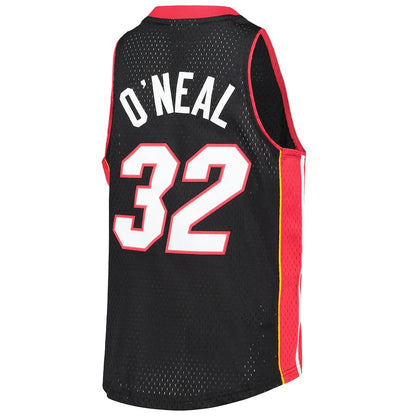 M.Heat #32 Shaquille O'Neal Mitchell & Ness Big & Tall 2005-06 Hardwood Classics Swingman Jersey Black Stitched American Basketball Jersey UNEC
