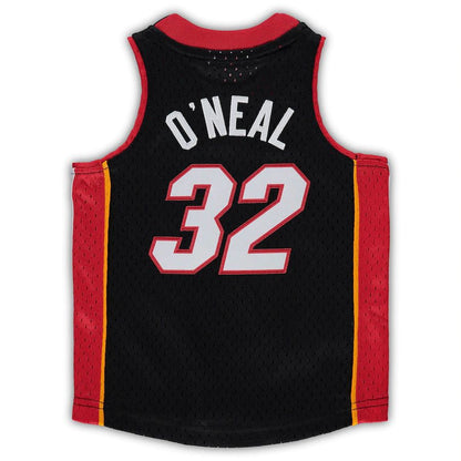 M.Heat #32 Shaquille O'Neal Mitchell & Ness Infant 2005-06 Hardwood Classics Retired Player Jersey  Black Stitched American Basketball Jersey UNEC